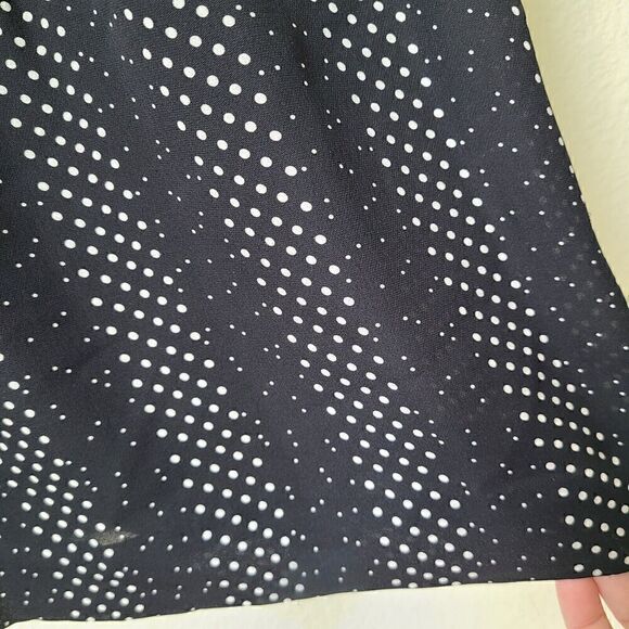 Talbots Womens 10 Petite Black White Polka Dot 100% Silk Skirt Lined Pleated - Picture 5 of 9